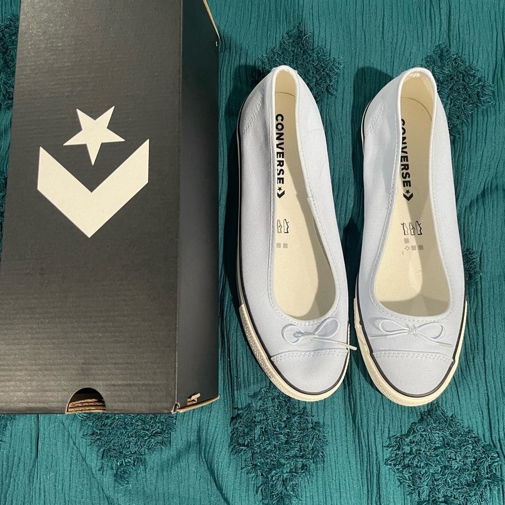 Converse Women's Baby Blue Ballerina Bow Flats